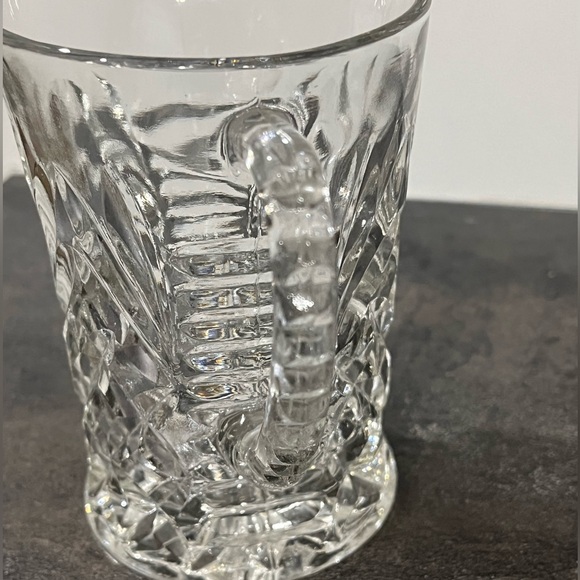 Vintage clear glass small pitcher pressed pineapple diamond design 5” tall - Picture 7 of 7